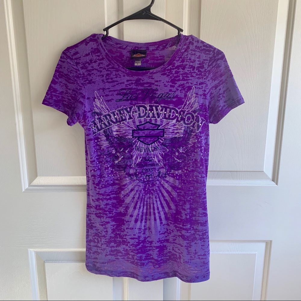 Harley Davidson Purple Short sleeve tee Size M